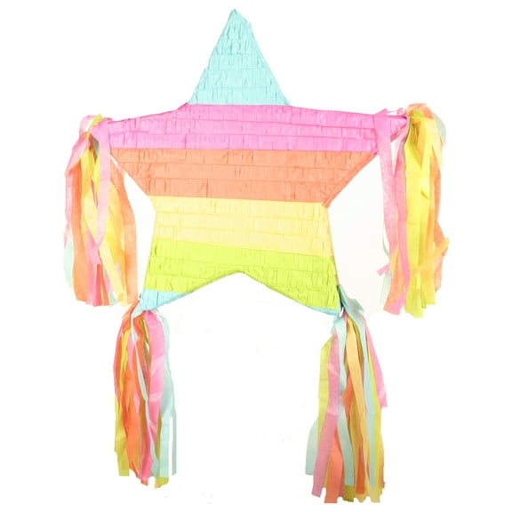 Rainbow Star Party Piata, Hand Crafted with Traditional Techniques