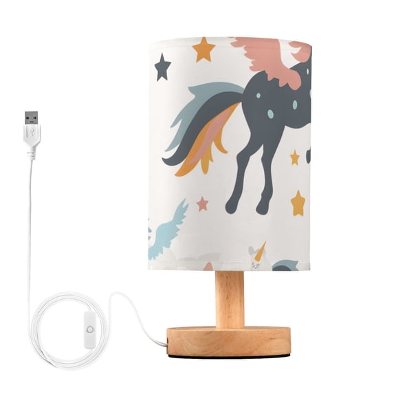 Rainbow Star Unicorns Table Lamp with USB Port LED Warm Light Lamp Night Light Home Decor
