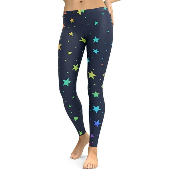 Rainbow Stars Leggings Size: XS for Women | FIERCEPULSE