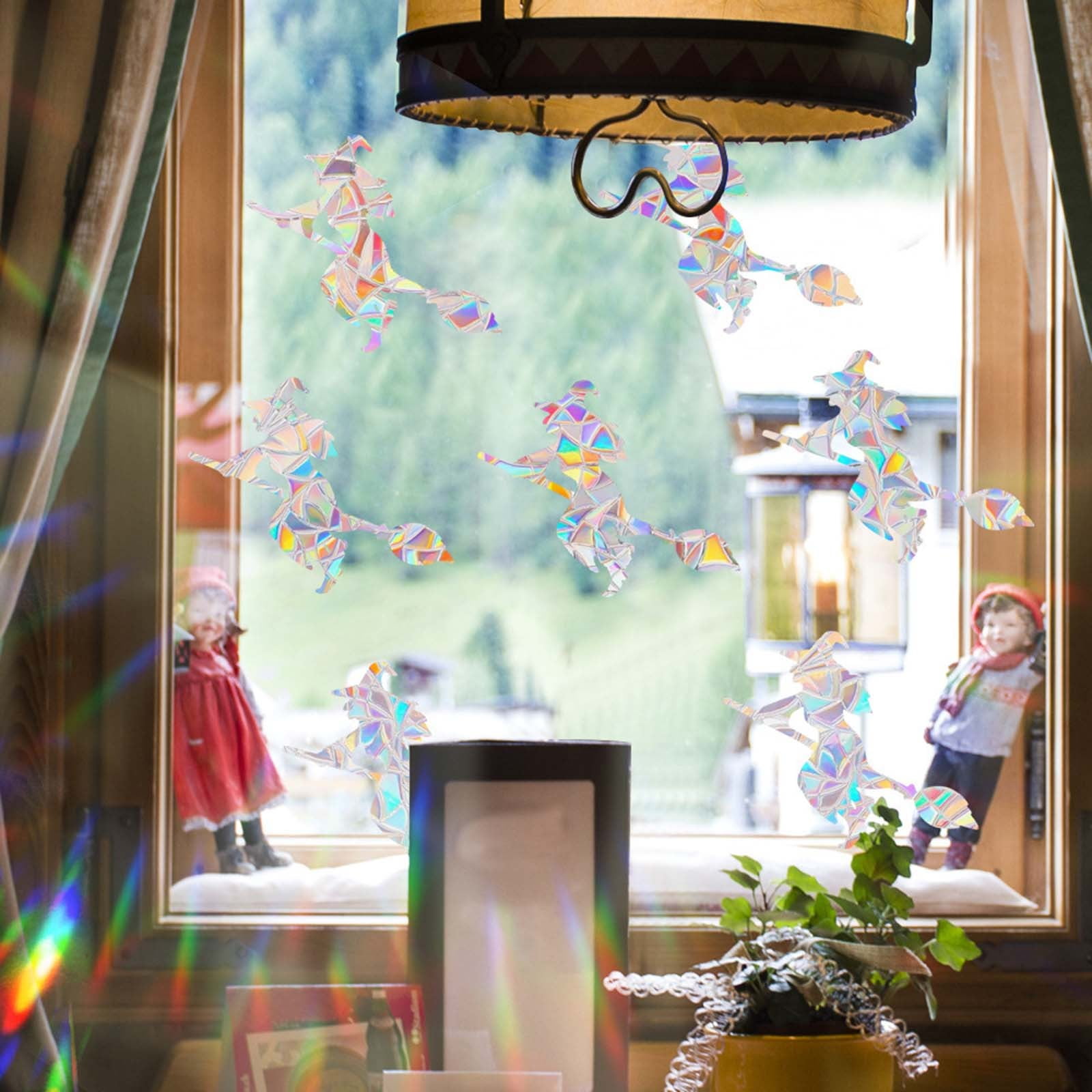 Rainbow Static Glass Window Stickers Colorful Bird Suncatcher Collision ...