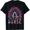 thumbnail image 1 of Rainbow Stethoscope Patriotic Labor Delivery Nurse 4th July T-Shirt, 1 of 4