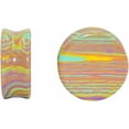 thumbnail image 1 of Rainbow Stone Double Flare Ear Plugs Tunnels Natural Organic Stones Expander Ears Piercing Stretcher Gauge Plug for Women Men Fashion Body Jewelry, 1 of 6