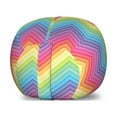 thumbnail image 1 of Rainbow Storage Toy Bag Chair, Colorful Zig Zag Chevron Pattern Geometric Modern Sharp Design Illustration, Stuffed Animal Organizer Washable Bag, Large Size, Multicolor, by Ambesonne, 1 of 3