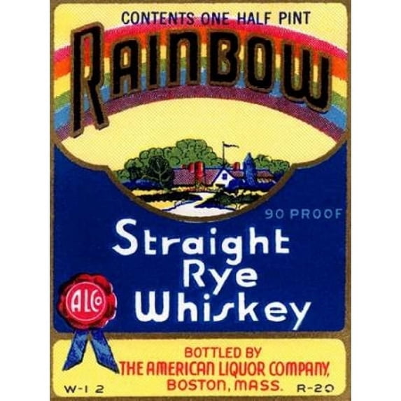 Rainbow Straight Rye Whiskey Poster Print by  Vintage Booze Labels