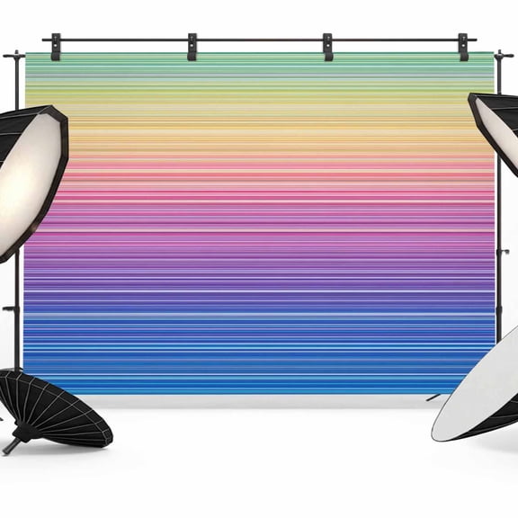 Rainbow Striations Backdrops for Photography, Retro Dark Purple Neon Bands Fabric Photo Background Sturdy Studio Props for Photo Studio, Video Recording, Booth & Photoshoot 7x5ft