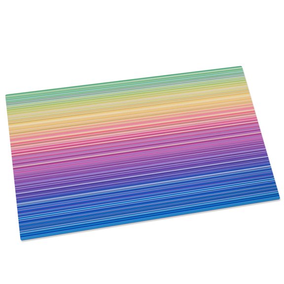 Rainbow Striations Door Mat 18x30 Inch Retro Dark Purple Neon Bands Entryway Rug with Non-Slip Rubber, Front Door Mat Indoor Floor Mats for Living Room Bathroom Bedroom Home Office