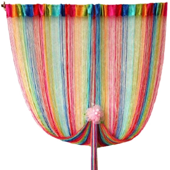 Rainbow String Door Curtain Bead Divider Tassel Fringe Panel Curtain Decor New