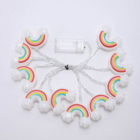 Rainbow String Lights, Decorative Hanging Lamp, Indoor Outdoor Lighting, Battery Operated Fairy Lights, Ambiance for Parties and Festivals
