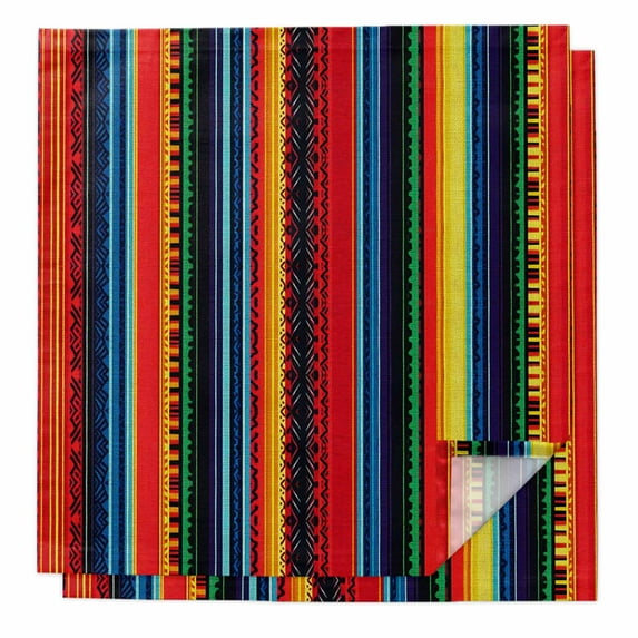 Rainbow Stripe Cloth Napkins Washable Set of 2, Boho Minimalist Geometric Line Reusable Dinner Table Napkins Cloth Bulk for Weddings Kitchen Restaurants Hotel Events Parties 20 x 20 Inch