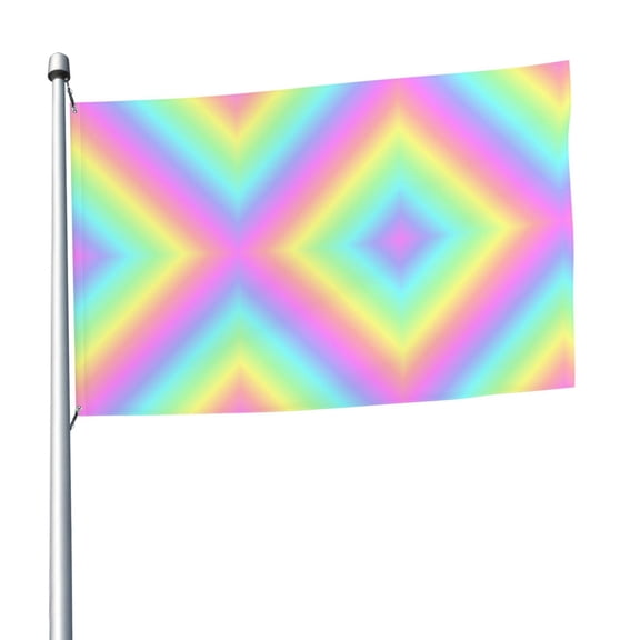 Rainbow Stripe Flag 5x8 Ft Print Vivid Color Light-Weighted Flags With Grommets