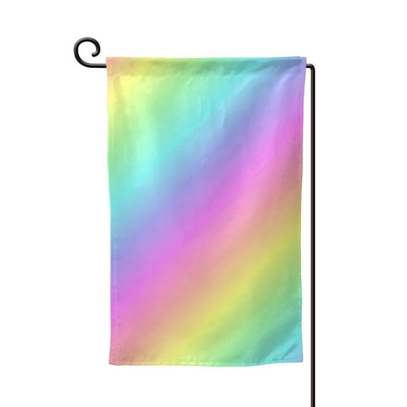 Rainbow Stripe Garden Flag Double Sided Small Flag Yard Home Decorative Flags Banner 12.5 x 18 Inch Square