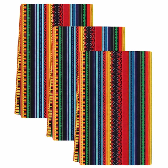 Rainbow Stripe Kitchen Towels Set of 3, Boho Minimalist Geometric Line Soft Microfiber Dish Towels, Absorbent Quick-Dry Washable Dishcloths for Kitchen Cleaning, Drying Dishes, 18x28 Inches