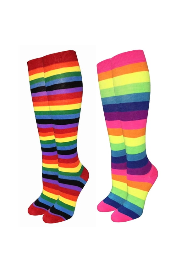 Rainbow Stripe Pattern Socks from the Sock Panda (Knee High) Color: Both Colors