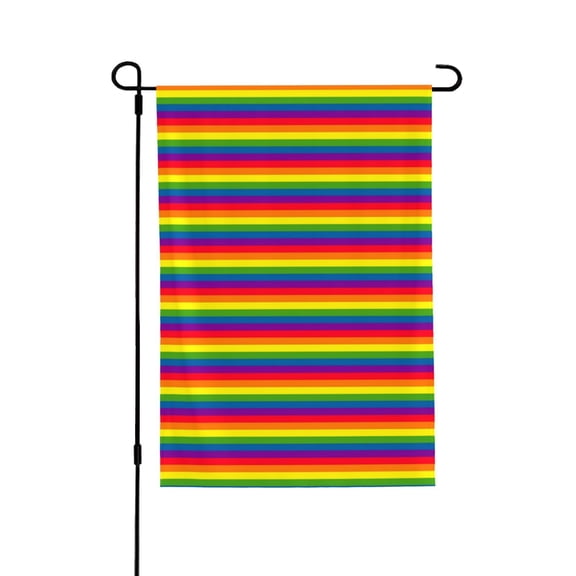 Rainbow Stripe Pattern Welcome Large House Flag Vertical Double Sided 28x40 Inches Yard Porch Outdoor Decor