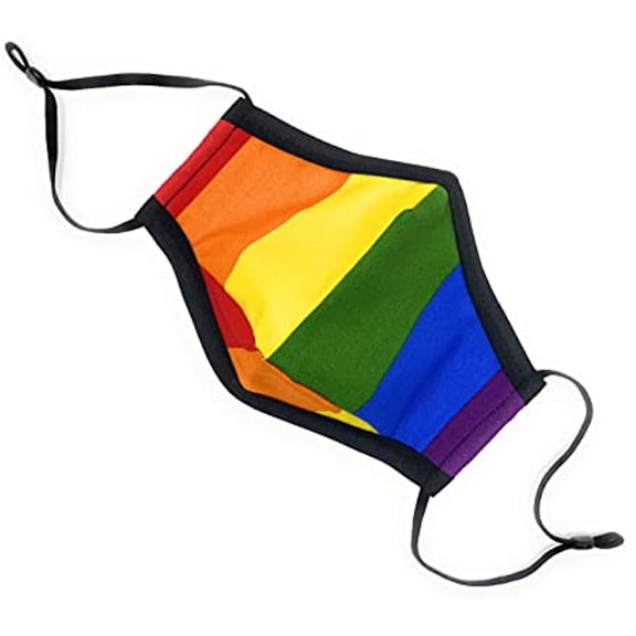 Rainbow Stripe Pride ADULT Face Mask w/ Ribbon Tape - Maskara by BengC