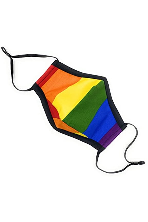 Rainbow Stripe Pride ADULT Face Mask w/ Ribbon Tape - Maskara by BengC