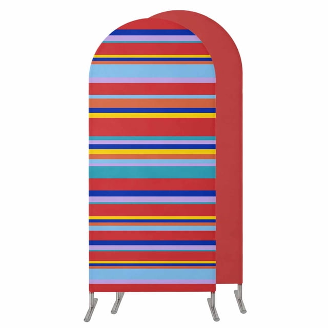Rainbow Striped Arch Backdrop Cover 6 FT,Spandex Wedding Arch Stand ...