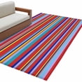 thumbnail image 1 of Rainbow Striped Area Rug 3x5 FT, Non Slip Entryway Bedside Carpet, Red Blue Yellow Geometric Abstract Washable Soft Floor Carpet Indoor Mat Non-Shedding Throw Rug for Dorm Kitchen Home Office, 1 of 9