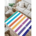 thumbnail image 1 of Rainbow Striped Area Rug for Bedroom 3x5 Ft Colorful Rectangular Geometric Super Soft fuzzy Throw Rug Non-Slip Fluffy Plush Indoor Floor Carpet for Living Room Nursery Home Decor, 1 of 8
