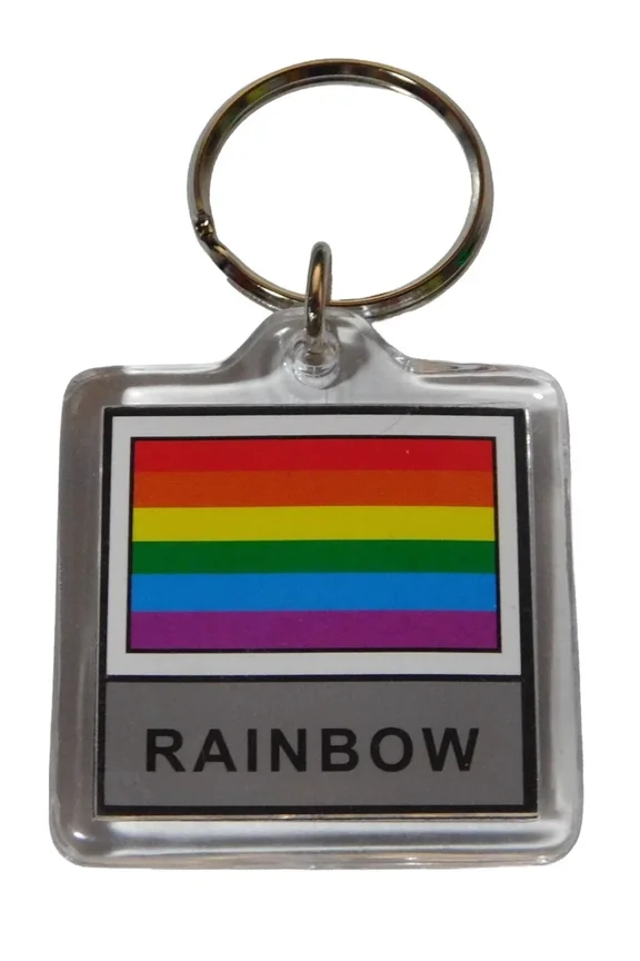 Rainbow Striped Flag Acrylic Double Sided Keychain Key Chain KF-262