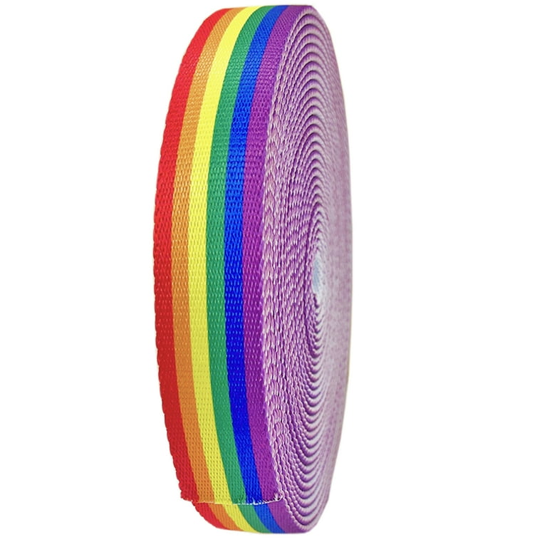Nylon Rainbow Stripe Button - 25mm Nylon Rainbow Stripe Button - 25mm