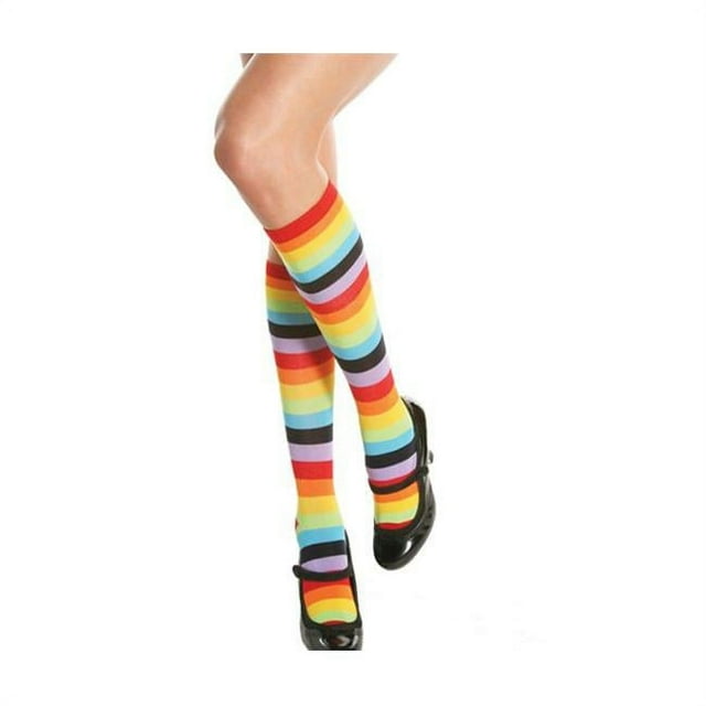 Rainbow Striped Knee High Socks