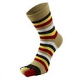 thumbnail image 1 of Rainbow Striped Pattern Toe Socks (Adult Medium - Women's Shoe Sizes 5-10) - Brown Accent, 1 of 3