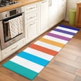 thumbnail image 1 of Rainbow Striped Runner Rug for Hallway 2x6ft, Colorful Rectangular Geometric Non Slip Floor Mat Washable Low-Profile Indoor Carpet for Living Room, Bedroom, Dining Room, 1 of 9