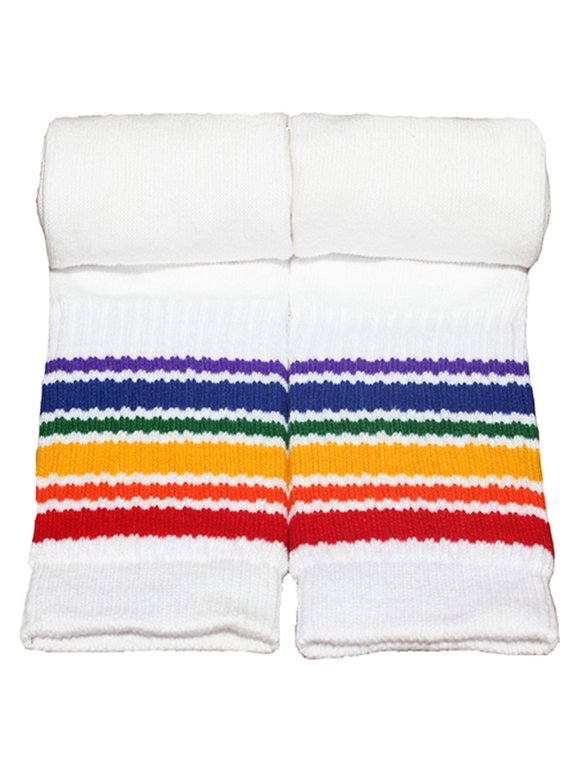Rainbow Striped Socks Athletic 19" Under the Knee Tube