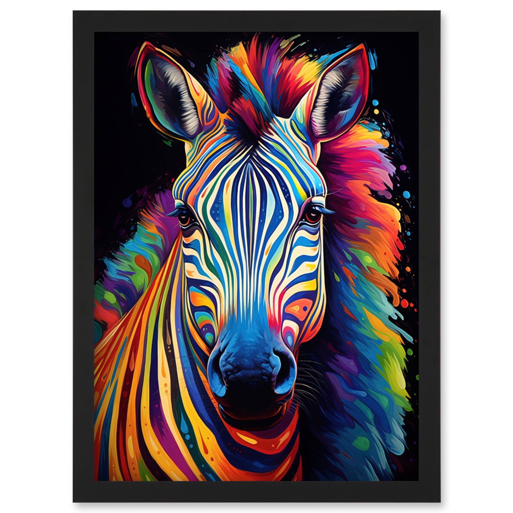 Rainbow Striped Zebra Colourful Vibrant Bold Psychedelic Rainbow Striped Zebra Colourful Vibrant Bold Psychedelic