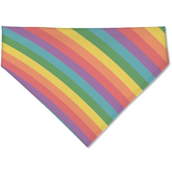 Rainbow Stripes Dog Bandana, Multi-color, M/L