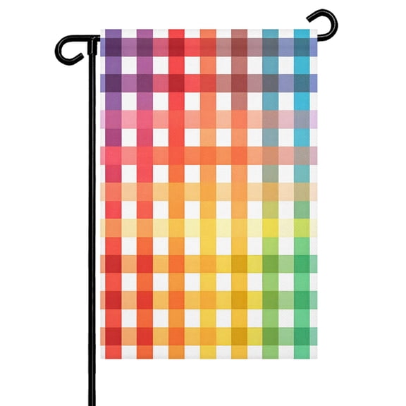 Rainbow Stripes Garden Flag 12x18 Inch Gradient Striped Watercolor Double Sided Small Decorative Garden Flags for Outside, Outdoor Yard Porch Lawn Decoration