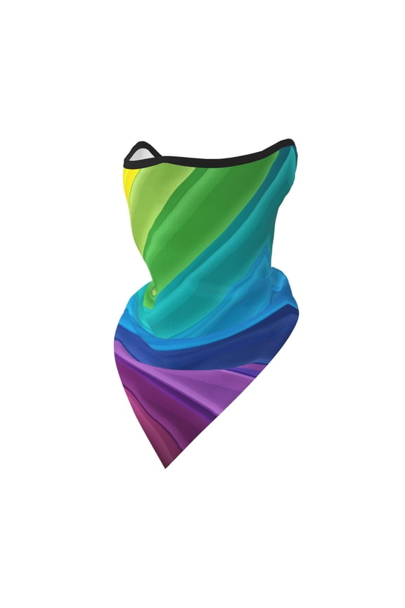 Rainbow Stripes Neck Gaiter Balaclava Face Scarf Mask Quick-Dry Half Masks For Women Men Sun Protection Breathable Dustproof