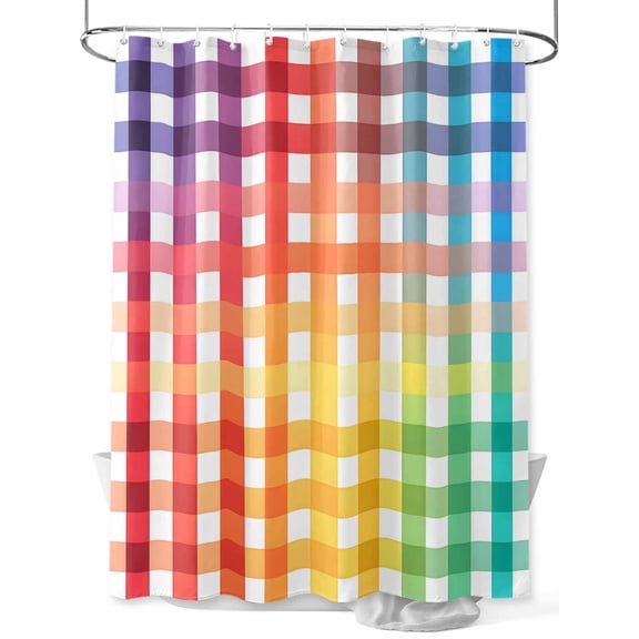 Rainbow Stripes Shower Curtain Set ，Waterproof Fabric Shower Curtains Gradient Striped Watercolor Shower Curtains for Bathroom,Bathroom Decor 60"x72"