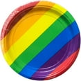 thumbnail image 1 of Amscan Rainbow Stripes Small Paper Plates (8ct), 1 of 1