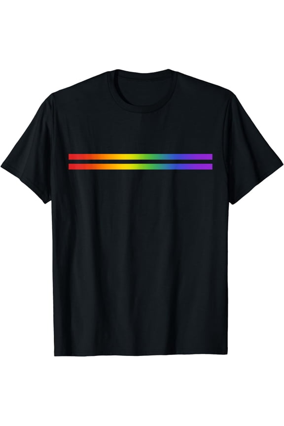 Rainbow Stripes Subtle Pride Stuff LGBT Gay Rights Equality T-Shirt
