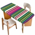 thumbnail image 1 of Rainbow Stripes Table Cloths for 6 Foot Rectangle Tables, Farmhouse Colorful Abstract Striped Patio Waterproof Elastic Fitted Tablecloths, Washable Rectangular Table Cover for Camping, 1 of 8