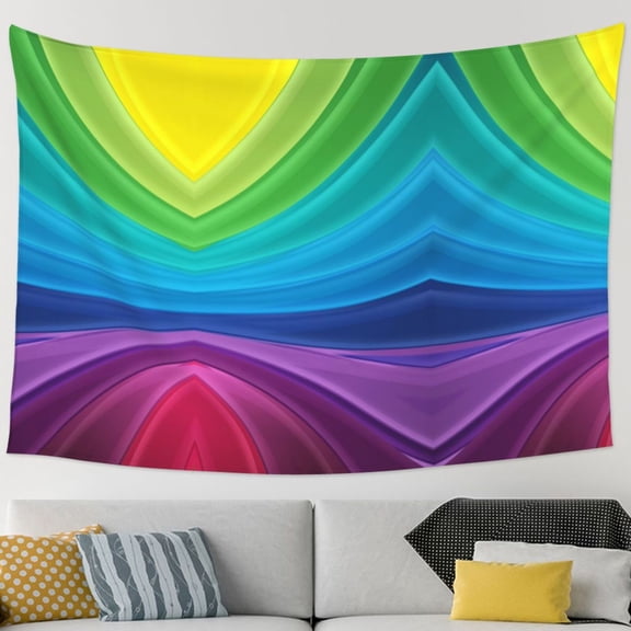Rainbow Stripes Tapestry Bedroom Living Room Tapestry Room Decorative Aesthetic Tapestries (90 In * 60 In)
