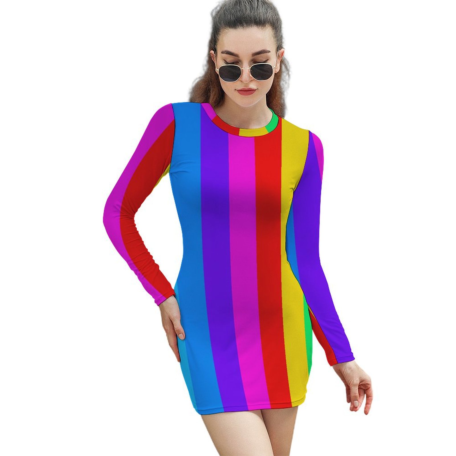 blue dress for baby girl Rainbow Bandage Dress Rainbow / S main image 1