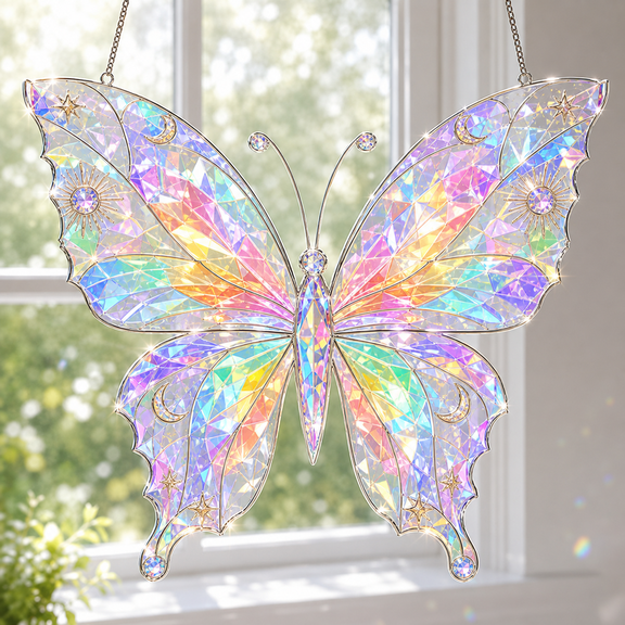 Rainbow Suncatcher Acrylic Window Hanging Iridescent Prism Decor Gift