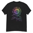 thumbnail image 1 of Rainbow Sunflower Line Art Graphic TShirt Boho Floral Nature Gift,for unisex up to size 5XL, 1 of 2