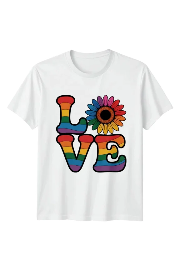 Rainbow Sunflower Pride T-Shirt Unisex S-5XL Hot Trending Shirt Birthday Gift
