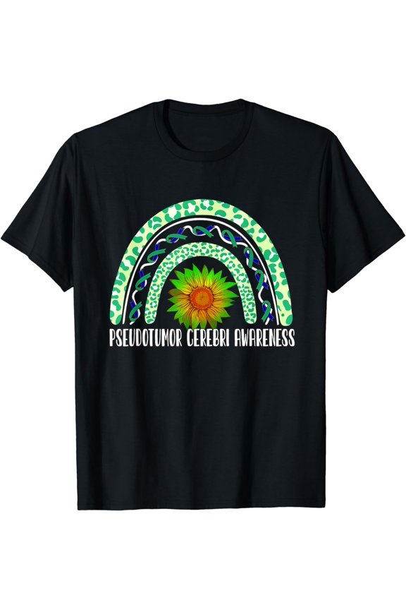 Rainbow Sunflower Pseudotumor Cerebri Awareness T-Shirt
