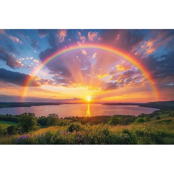 Rainbow Sunrise Jigsaw Puzzles for Adults 1000 Pieces Fun Educational Gift Art Home Decor Finish