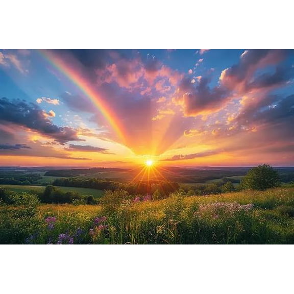 Rainbow Sunrise Jigsaw Puzzles for Adults 300 Pieces Fun Educational Gift Art Home Decor Finish
