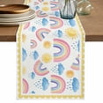 thumbnail image 1 of Rainbow Sunshine Table Runner 72 Inches, Rainy Cute Yellow Border Bed Runner Dresser Scarves Tabletop for Indoor Outdoor Parties/Ceremony/Banquet, 14" x 72", 1 of 9