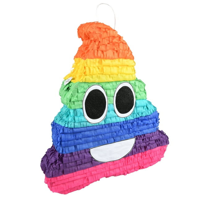 Rainbow Swirl Emoji Party Pinata, Traditionally Handcrafted