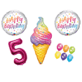 thumbnail image 1 of Rainbow Swirl Ice Cream Dots 5th Birthday Party Balloons Decoration Supplies 5th, 1 of 1