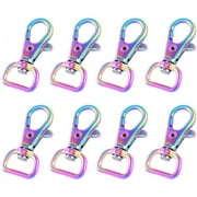 Rainbow Swivel Clasp Lanyard Snap Hook Lobster Claw Clasp 1/2” Key Chain Base Keys Webbing Clips Bag Purse Hardware for DIY Sewing Craft Jewelry Findings 20pcs