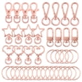thumbnail image 1 of Rainbow Swivel Lanyard Snap Hook with Key Rings 40pcs 5 Style Lobster Claw Clasps for Keychain Purse Jewelry Making, 1 of 7